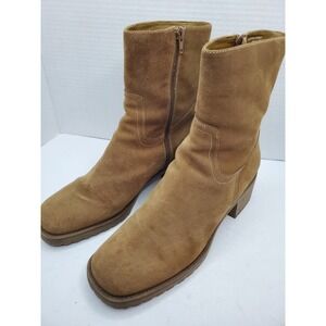 Women's Victoria Spenser Jana Tan Leather Suede Ankle Boots Sz 9 M Fast Shipping